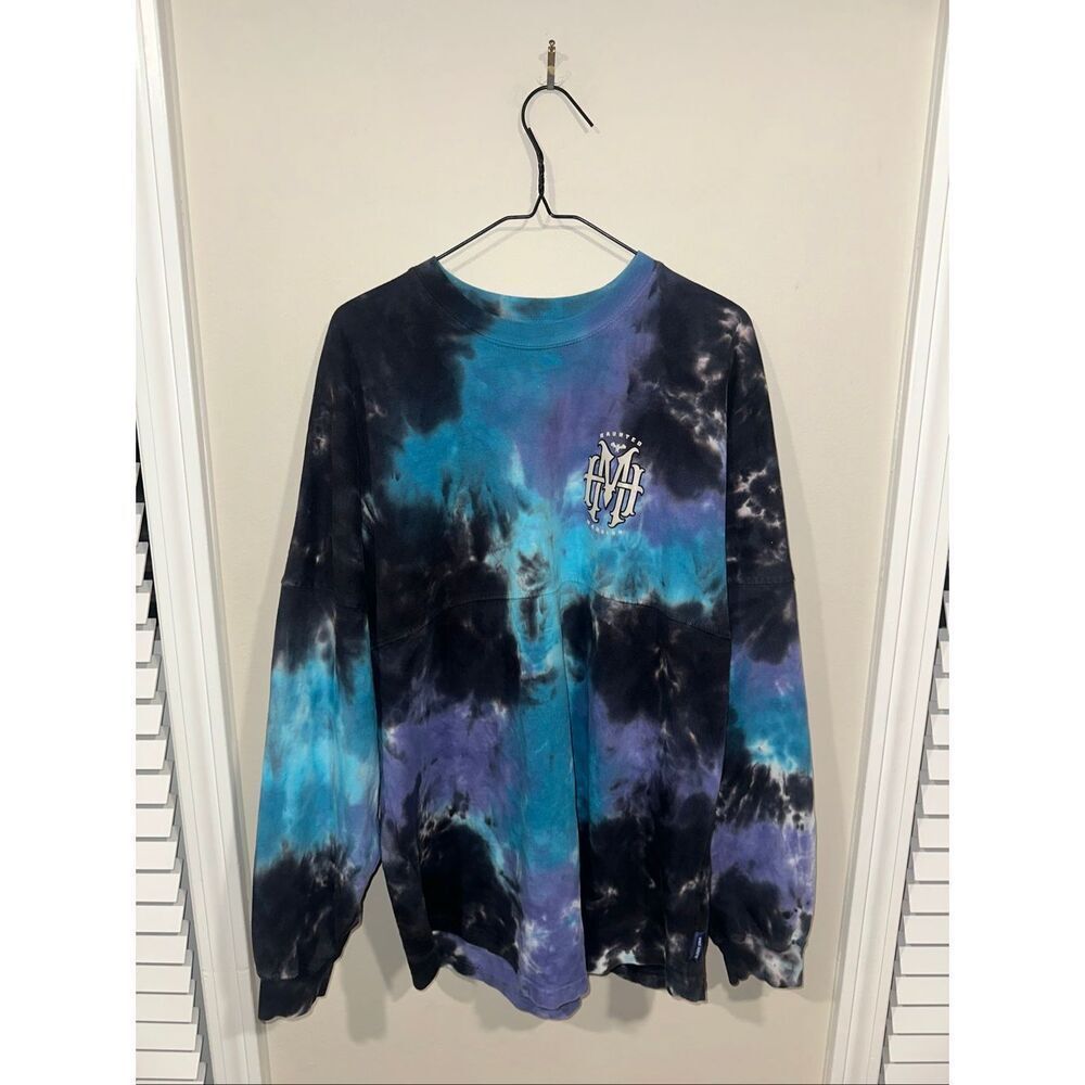 Disney The Haunted Mansion Spirit Jersey Size Large Blue Tie Dye Glow in the Dar